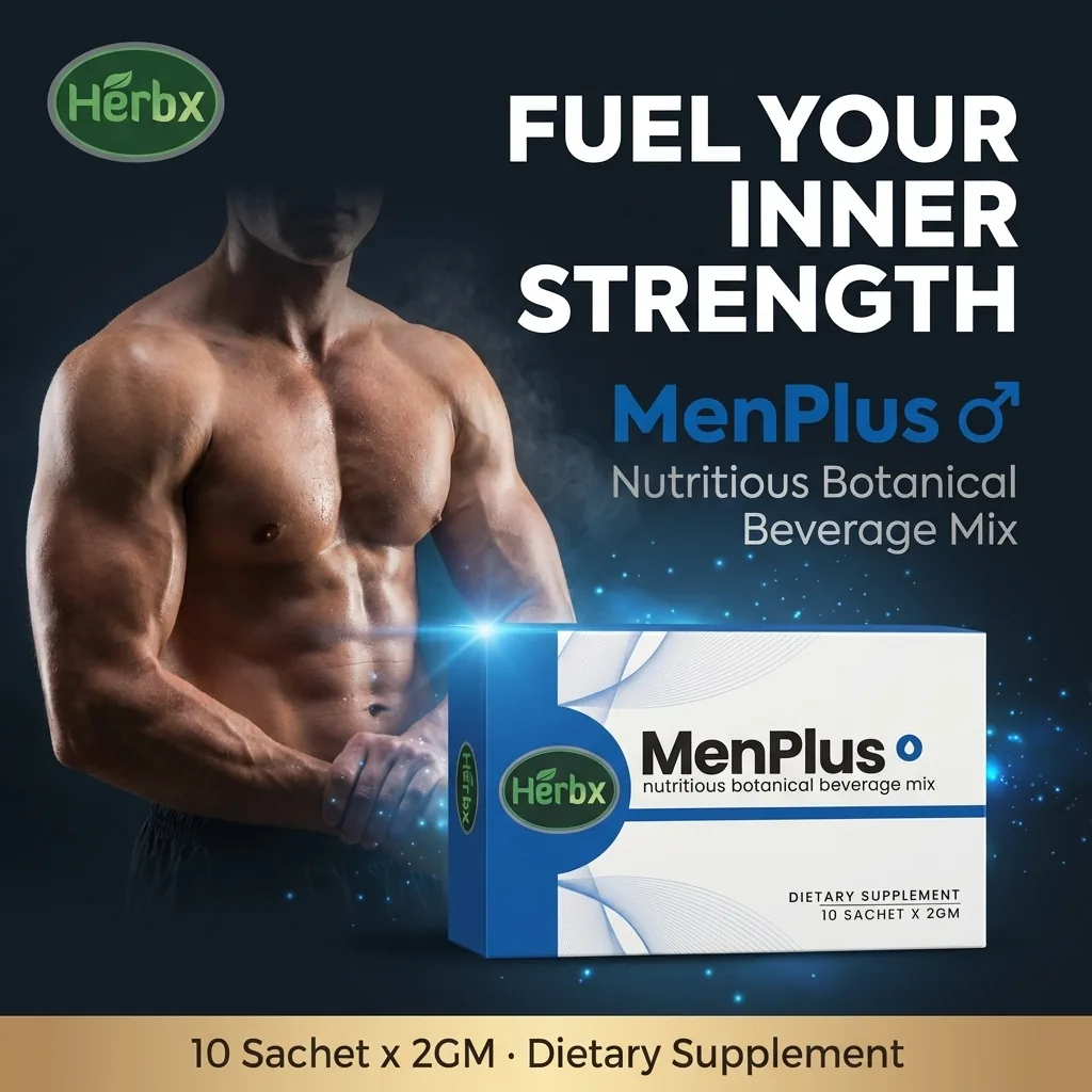 Herbx MenPlus — men's supplement poster by Rina